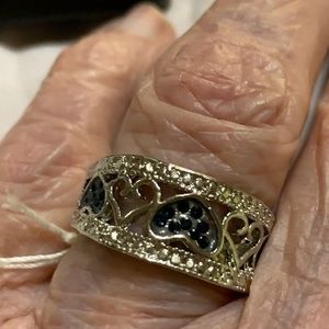 🍉Sapphire and silver Band NO TRADES